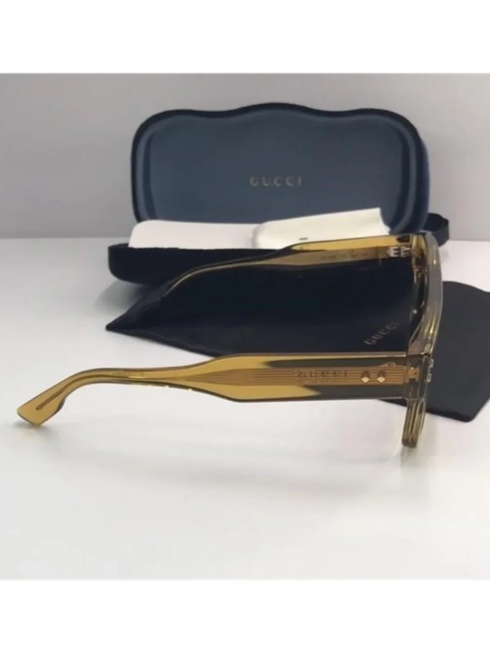 New - GUCCI EYEWEAR GG1085S SUNGLASSES Yellow & Grey